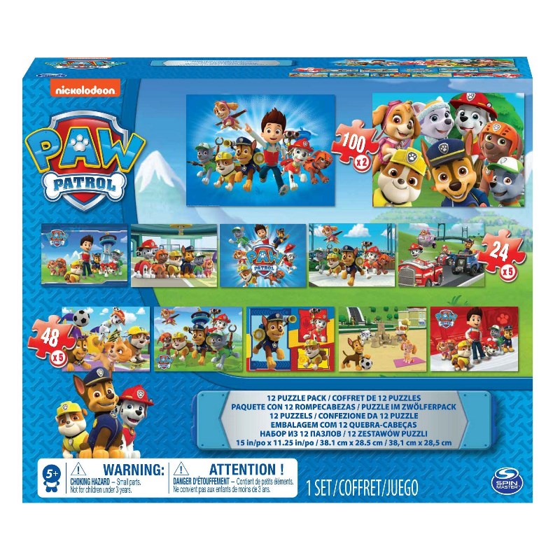 SPIN MASTER  PAW PATROL THE MOVIE 12 PUZZLES ASSORTITI IN 1 CONFEZIONE 6041049