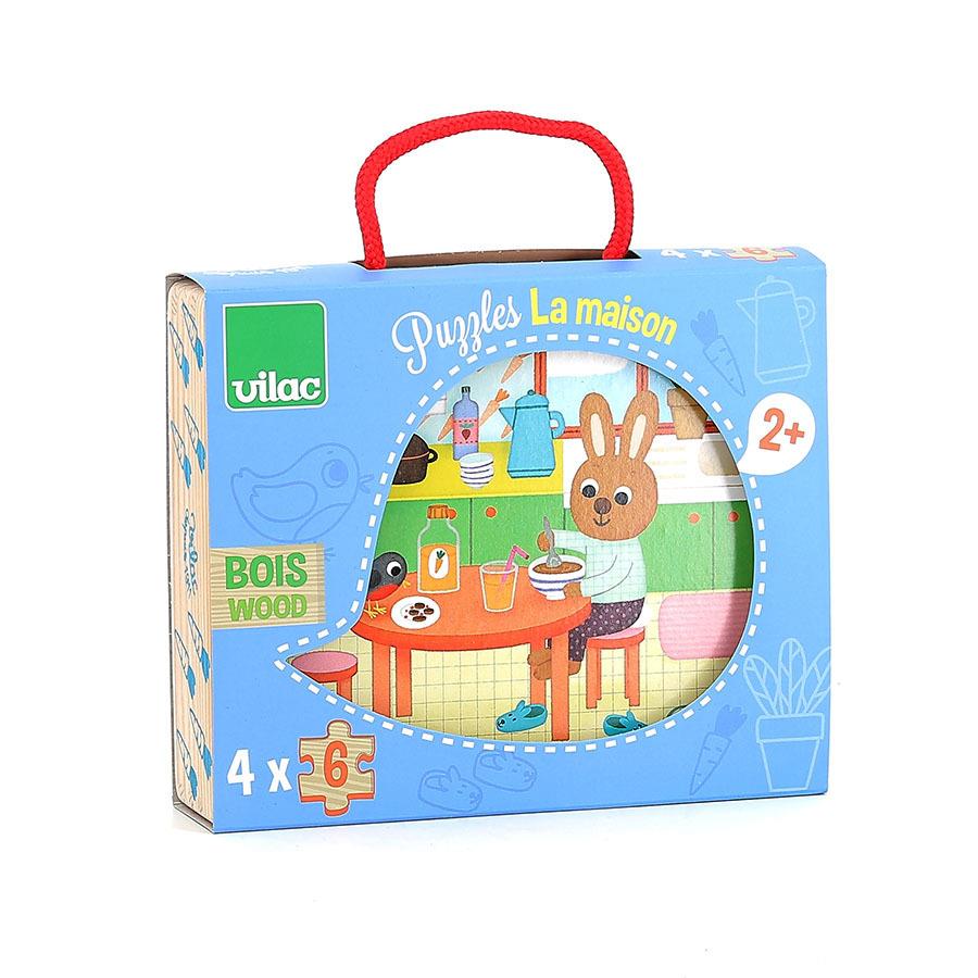 VILAC PUZZLE IN LEGNO 4 IN 1 - LA CASA - MÉLUSINE ALLIROL 2643