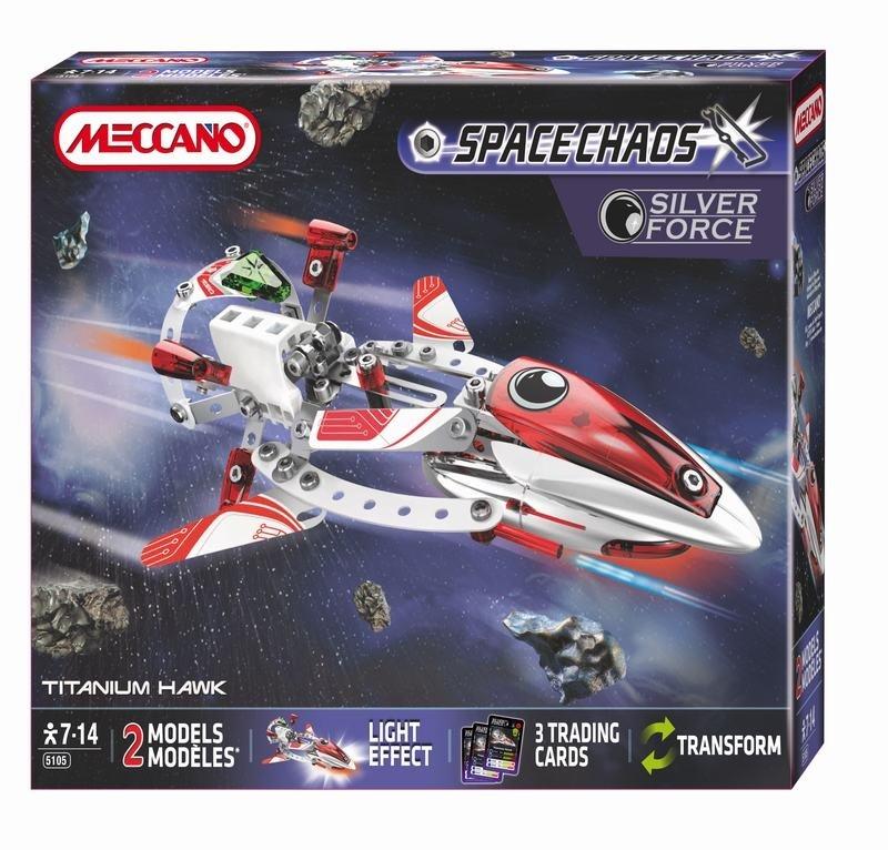 MECCANO SPACE CHAOS TITANIUM HAWK SILVER FORCE 805105