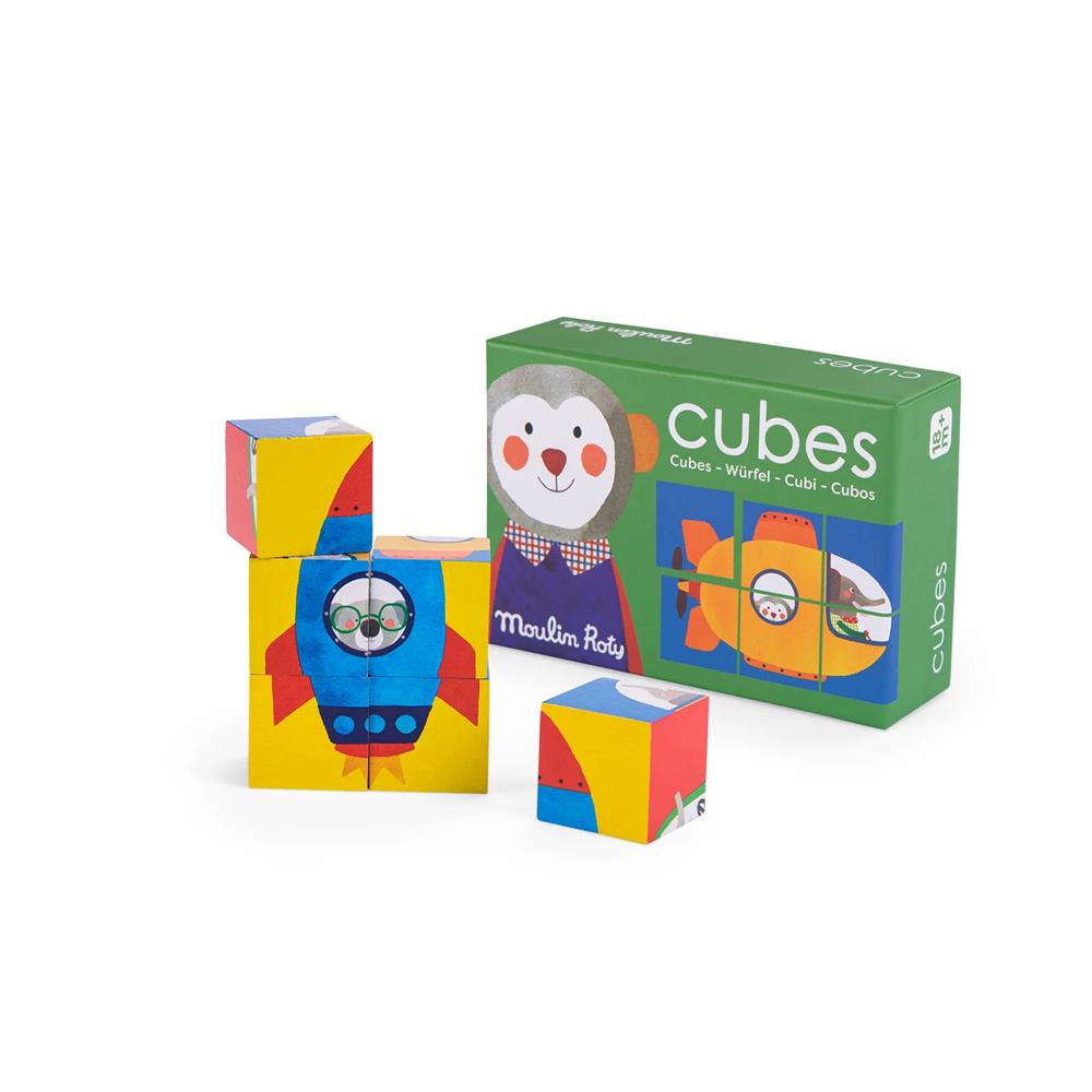MOULIN ROTY PUZZLE 6 CUBI IN LEGNO LES POPIPOP 661105