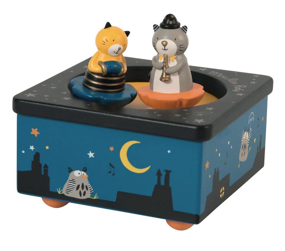 MOULIN ROTY I GATTI CON I BAFFI - CARILLON SCATOLA MUSICALE IN LEGNO 666105