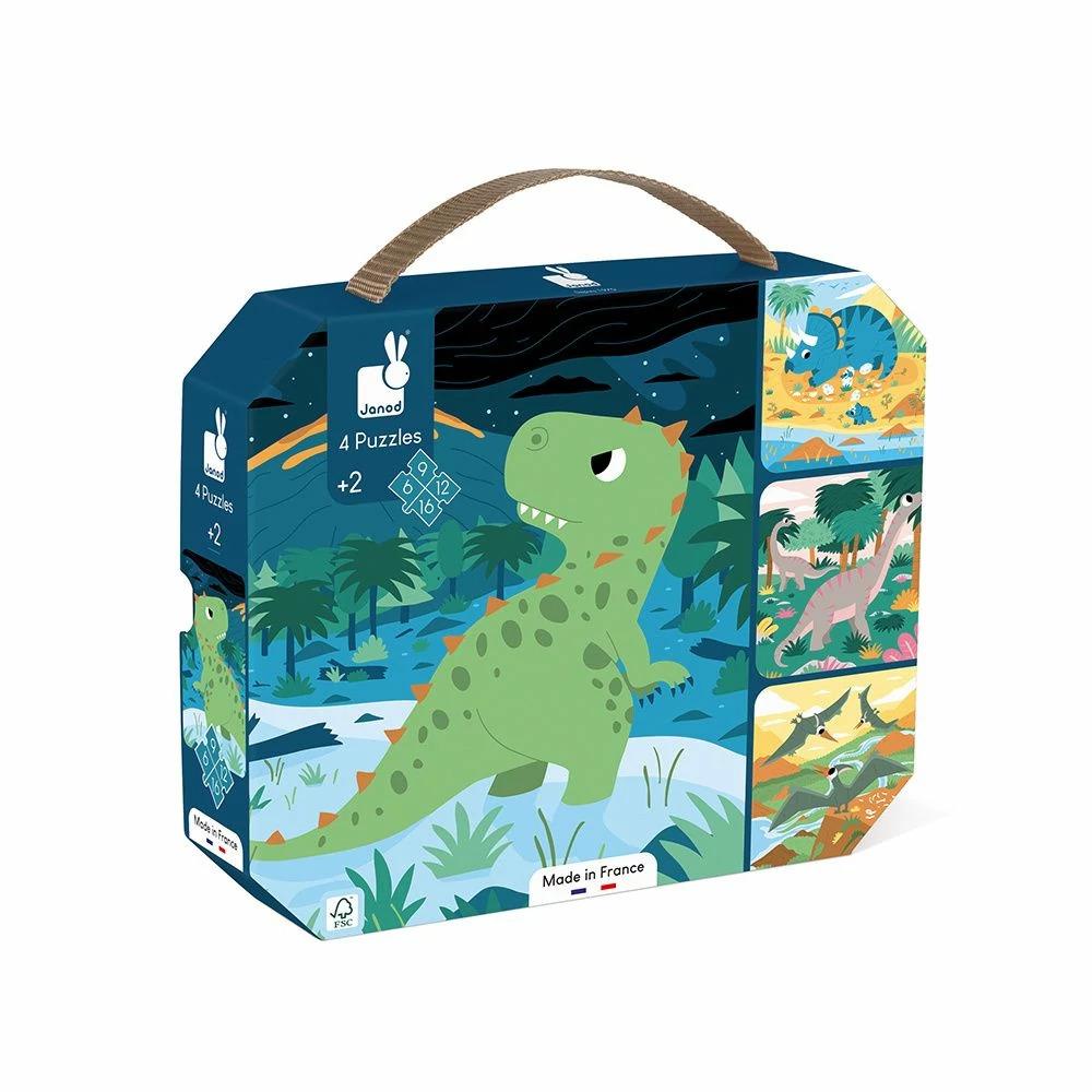 JANOD PUZZLE DI DINOSAURI EVOLUTIVI - 4 PUZZLE J02541