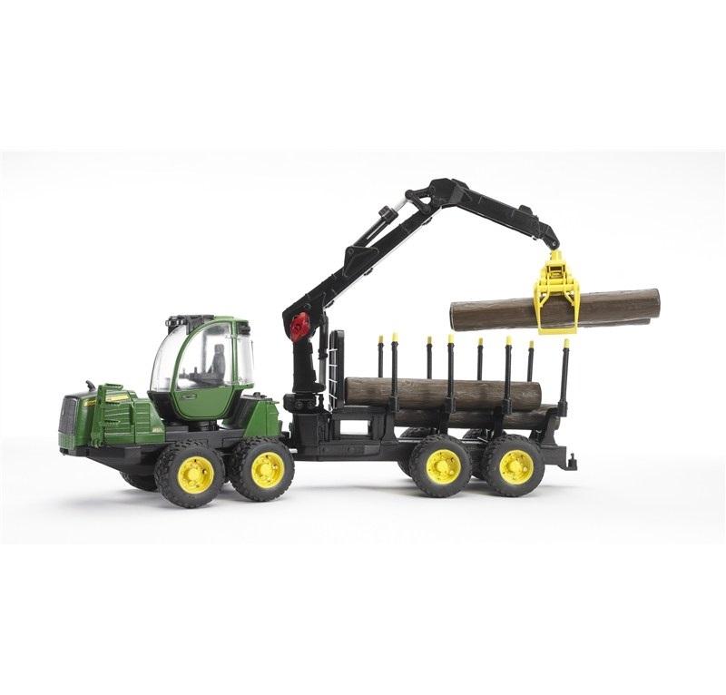 BRUDER JOHN DEERE TRATTORE 4 TRONCHI CON BRACCIO MECCANICO 2133