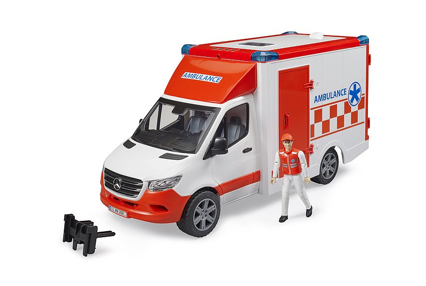 BRUDER MB SPRINTER AMBULANZA CON AUTISTA 02676