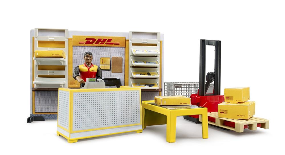 BRUDER CENTRO SPEDIZIONI DHL CON ACCESSORI E TRANSPALLET MANUALE 62251