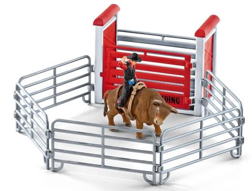 SCHLEICH FARM LIFE TORO DA RODEO CON COWBOY 41419