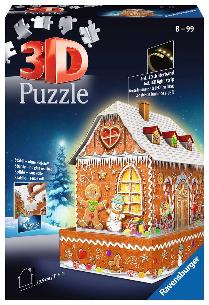 RAVENSBURGER 3D BUILDING GINGER BREAD HOUSE NIGHT EDITION 11237