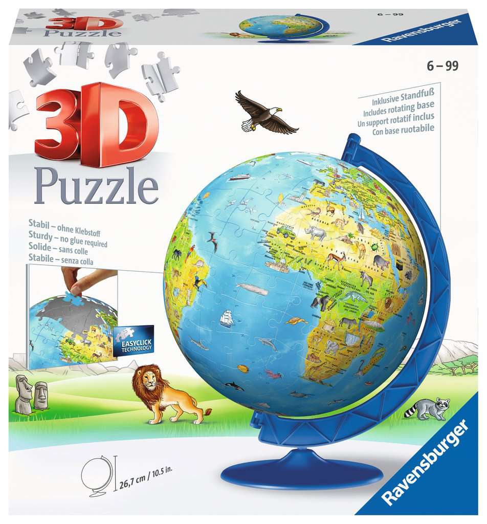 RAVENSBURGER 3D BAMBINI 3D GLOBO 180 PZ NEW EDITION 12340