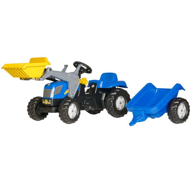 ROLLY TOYS ROLLY KID NEW HOLLAND T 7040 CON RUSPA E RIMORCHIO cod. 023929