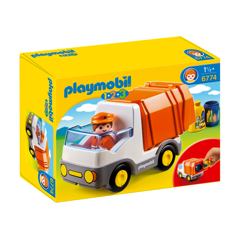 PLAYMOBIL 6774 CAMION SMALTIMENTO RIFIUTI 1.2.3