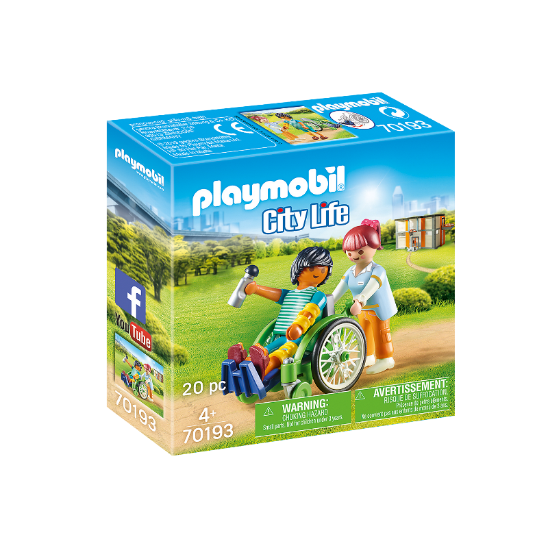 PLAYMOBIL PAZIENTE CON SEDIA A ROTELLE 70193