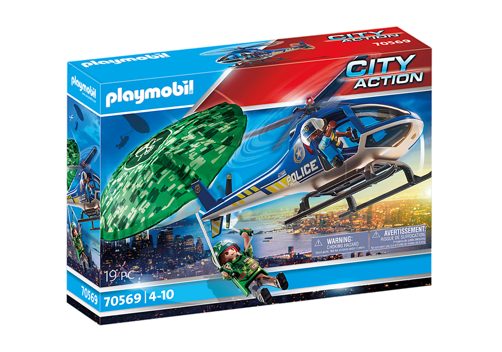 PLAYMOBIL  ELICOTTERO DELLA POLIZIA E FUGGITIVO 70569