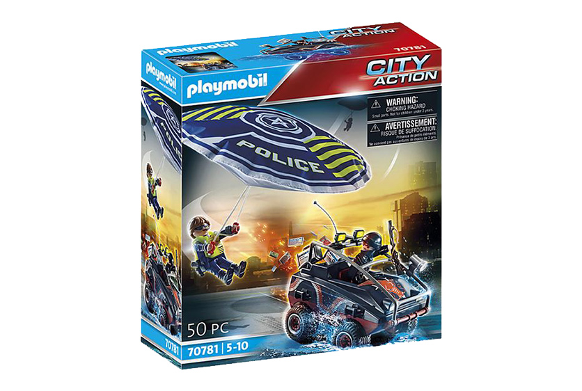 PLAYMOBIL PARACADUTE DELLA POLIZIA E VEICOLO 70781