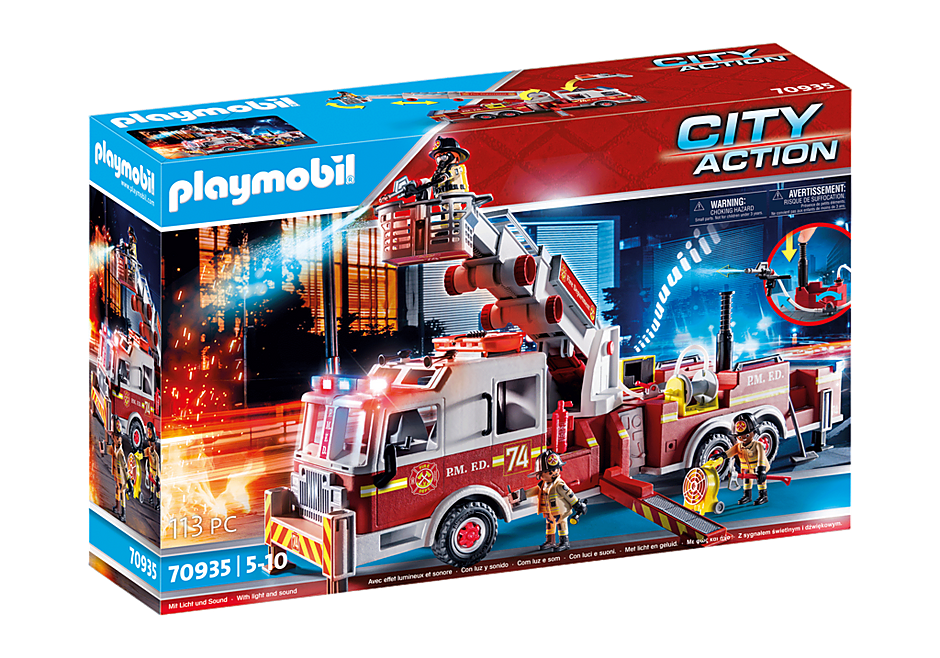 PLAYMOBIL CITY ACTION VIGILI DEL FUOCO: US TOWER LADDER 70935