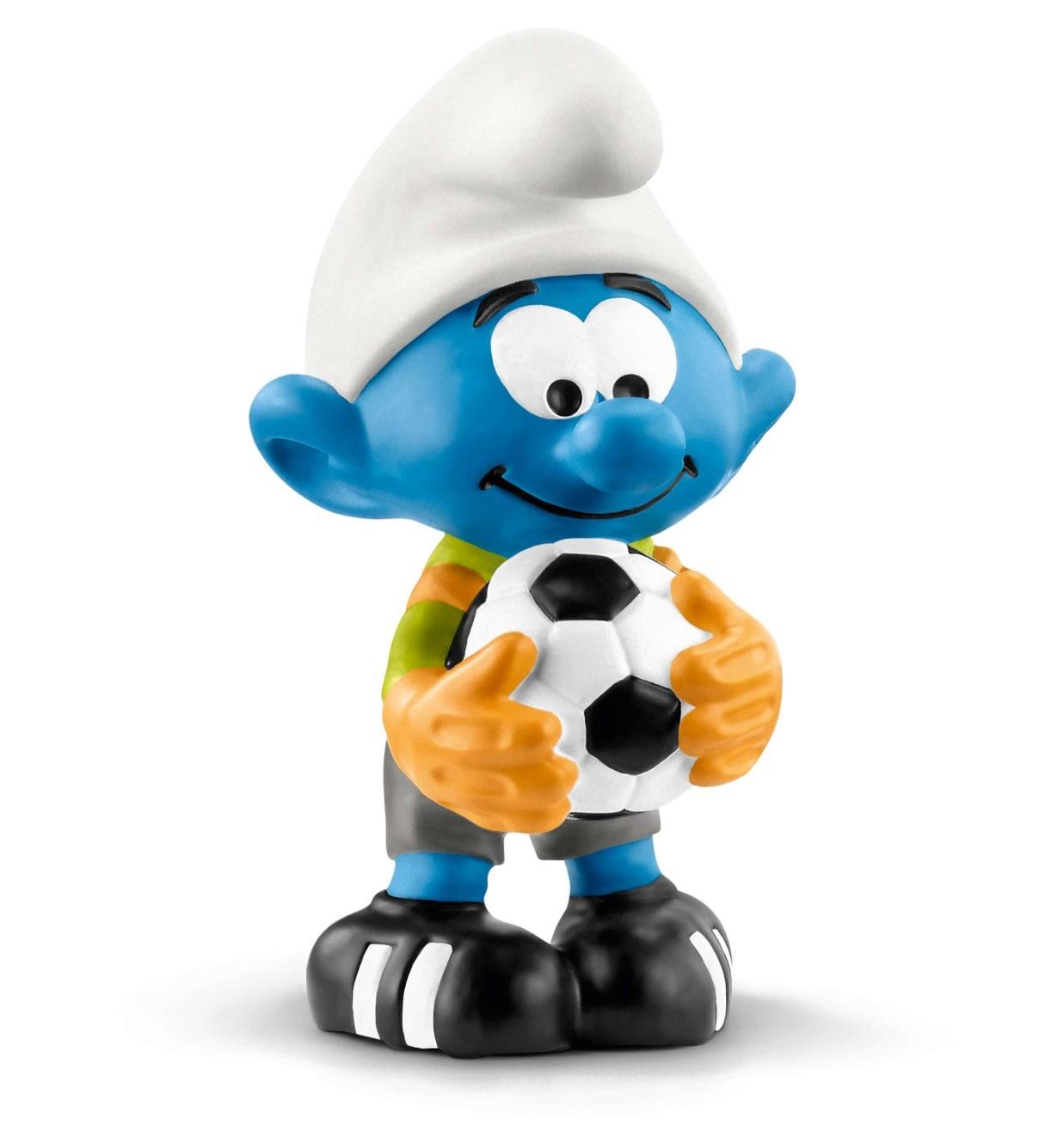 SCHLEICH I PUFFI PUFFO CALCIATORE CON PALLONE 20806