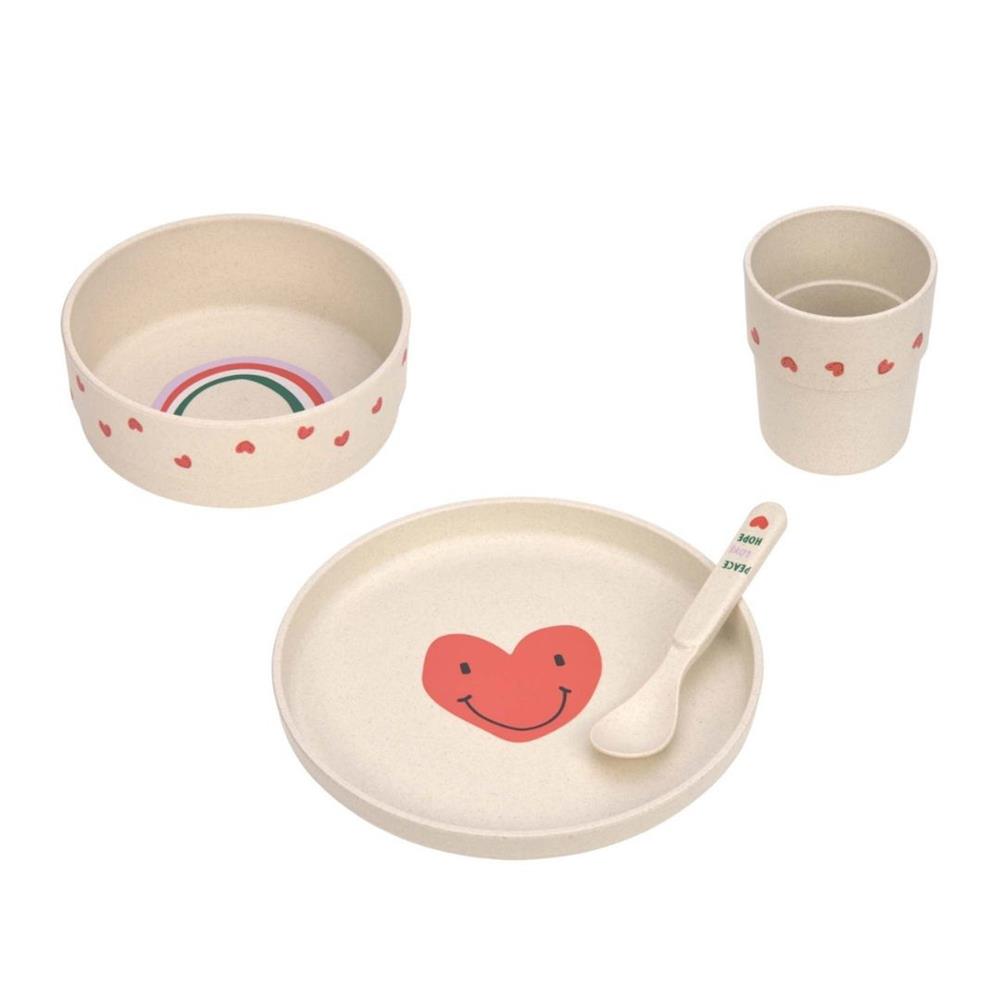 LÄSSIG SET PIATTI HAPPY RASCALS HEART LAVENDER