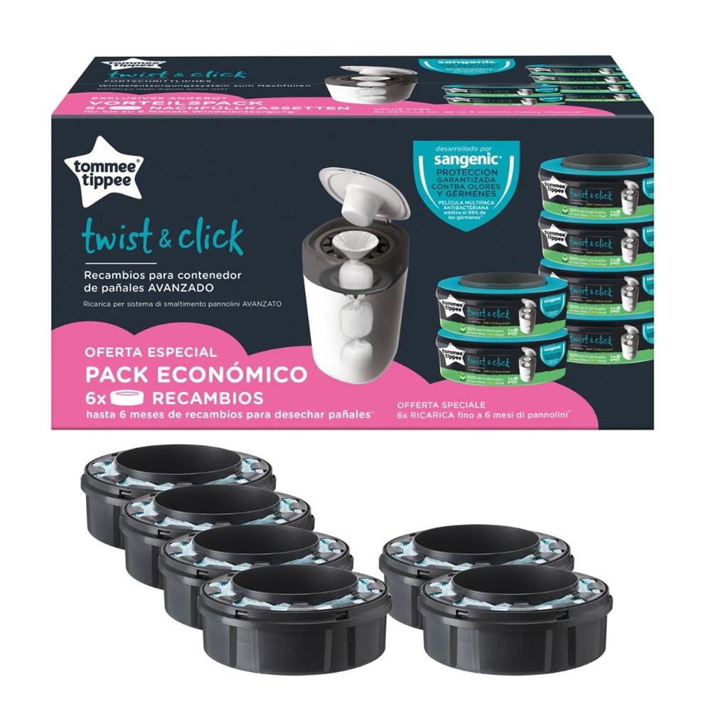 TOMMEE TIPPEE TWIST&CLICK RICARICA 6 PZ SPECIAL PRICE