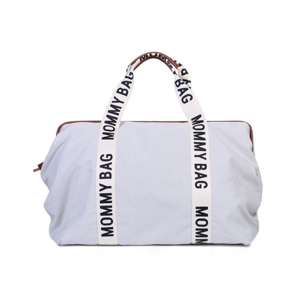 CHILDHOME MOMMY BAG BORSA PER IL CAMBIO - SIGNATURE - TELA BIANCO SPORCO