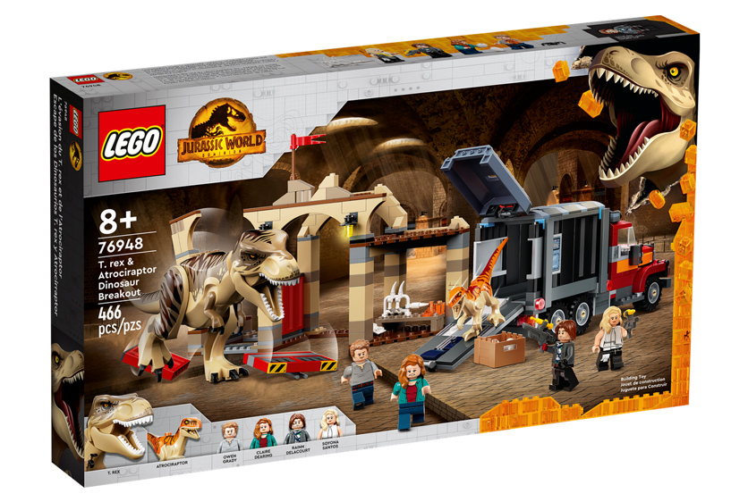 LEGO JURASSIC WORLD LA FUGA DEL T-REX E DELL'ATROCIRAPTOR 76948