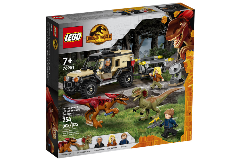 LEGO JURASSIC WORLD TRASPORTO DEL PIRORAPTOR E DEL DILOFOSAURO 76951