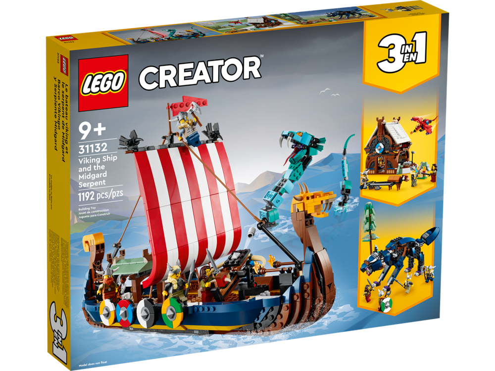 LEGO CREATOR NAVE VICHINGA E J…RMUNGANDR 31132