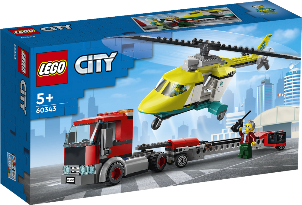 LEGO CITY TRASPORTATORE DI ELICOTTERI DI SALVATAGGIO 60343