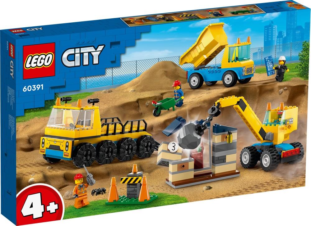 LEGO CITY GREAT VEHICLES CAMION DA CANTIERE E GRU CON PALLA DA DEMOLIZIONE 60391
