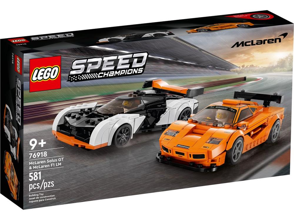 LEGO SPEED CHAMPIONS MCLAREN SOLUS GT & MCLAREN F1 LM 76918