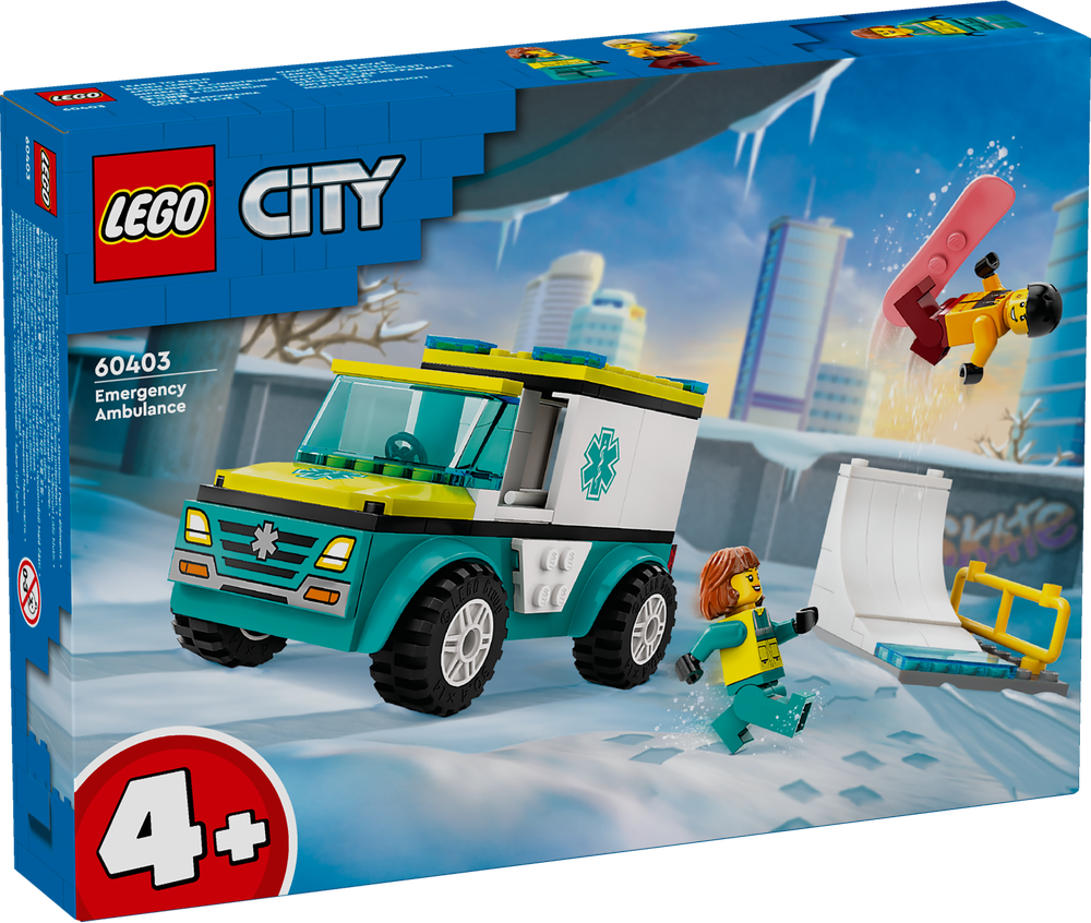 LEGO CITY AMBULANZA DI EMERGENZA E SNOWBOARDER 60403