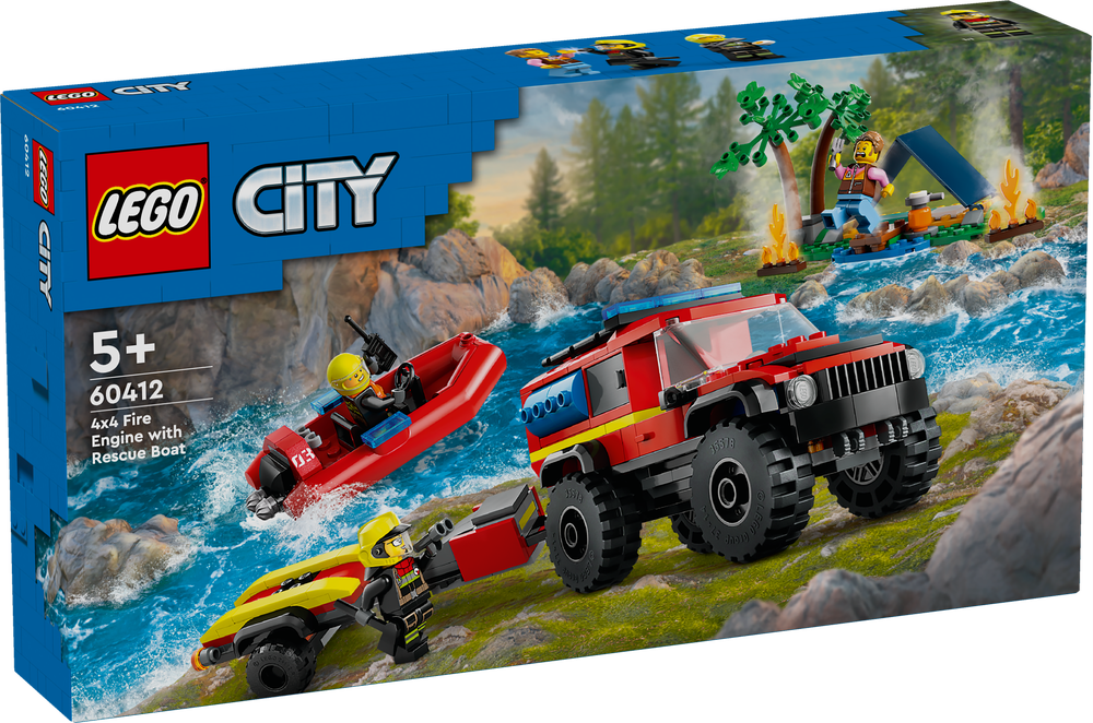 LEGO CITY FUORISTRADA ANTINCENDIO E GOMMONE DI SALVATAGGIO 60412