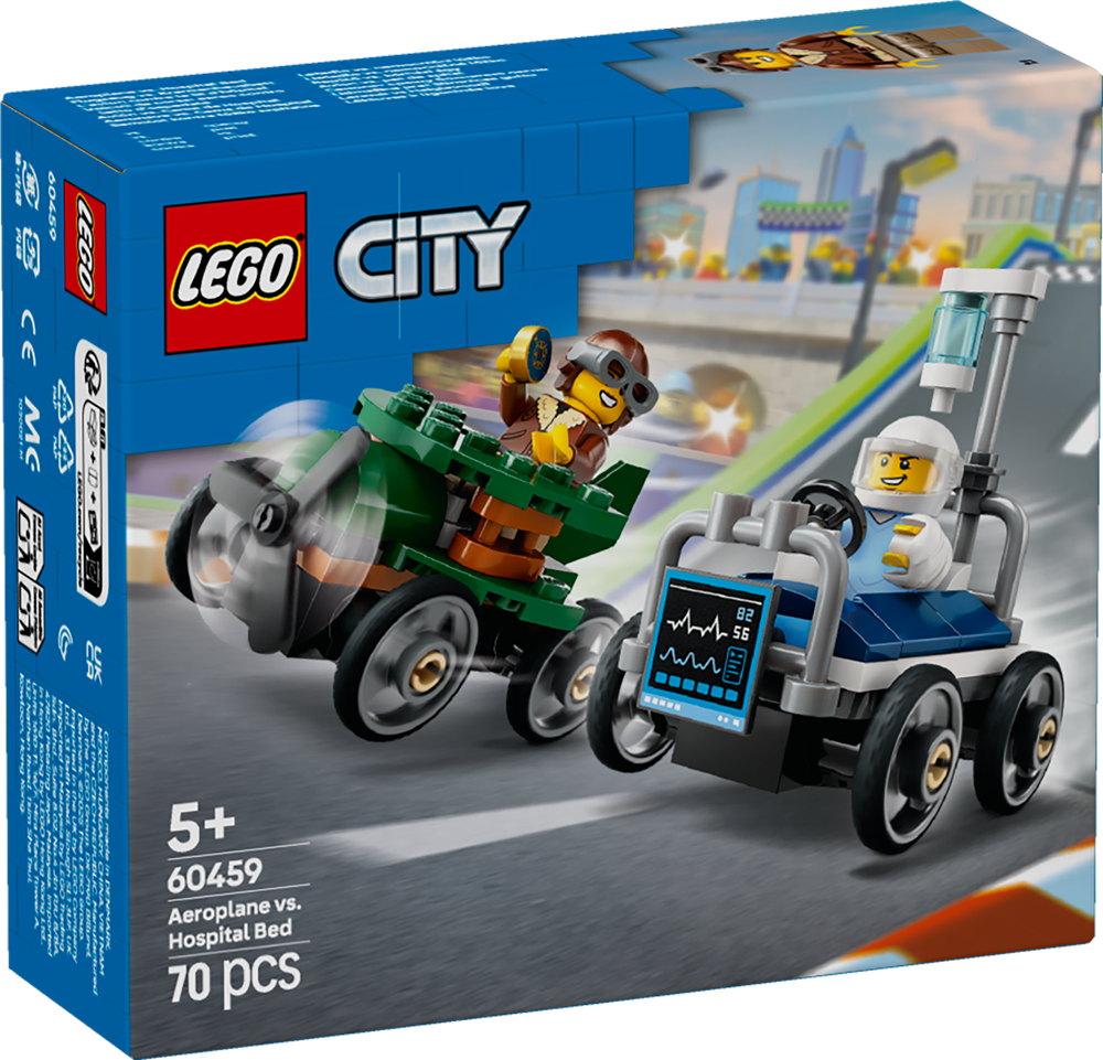 LEGO LEGO CITY PACK VEICOLI DA CORSA: AEREO CONTRO LETTO D’OSPEDALE 60459