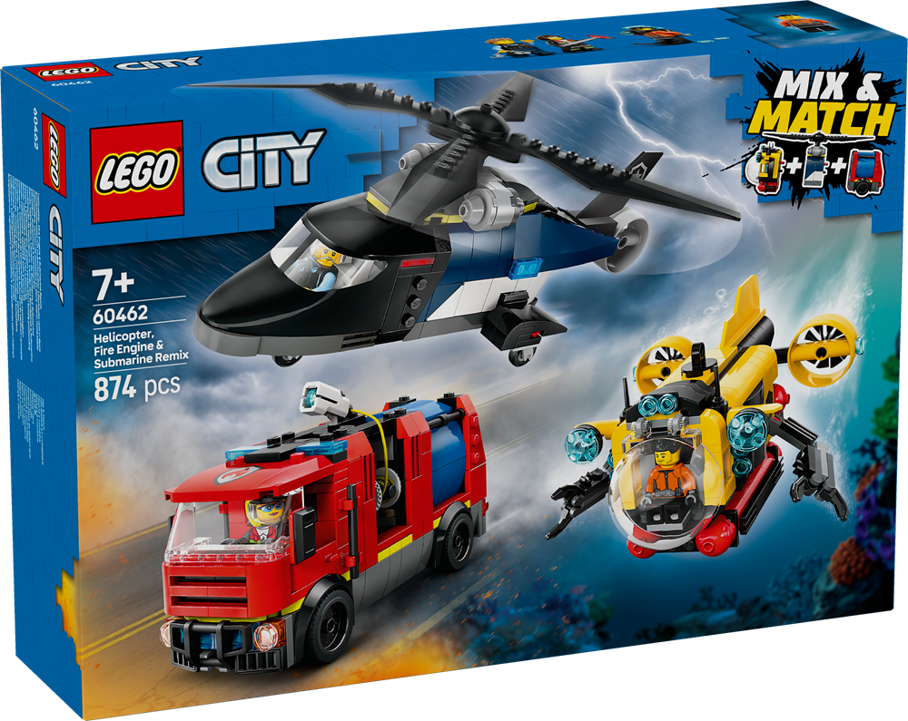 LEGO LEGO CITY ELICOTTERO, AUTOPOMPA E SOTTOMARINO 60462