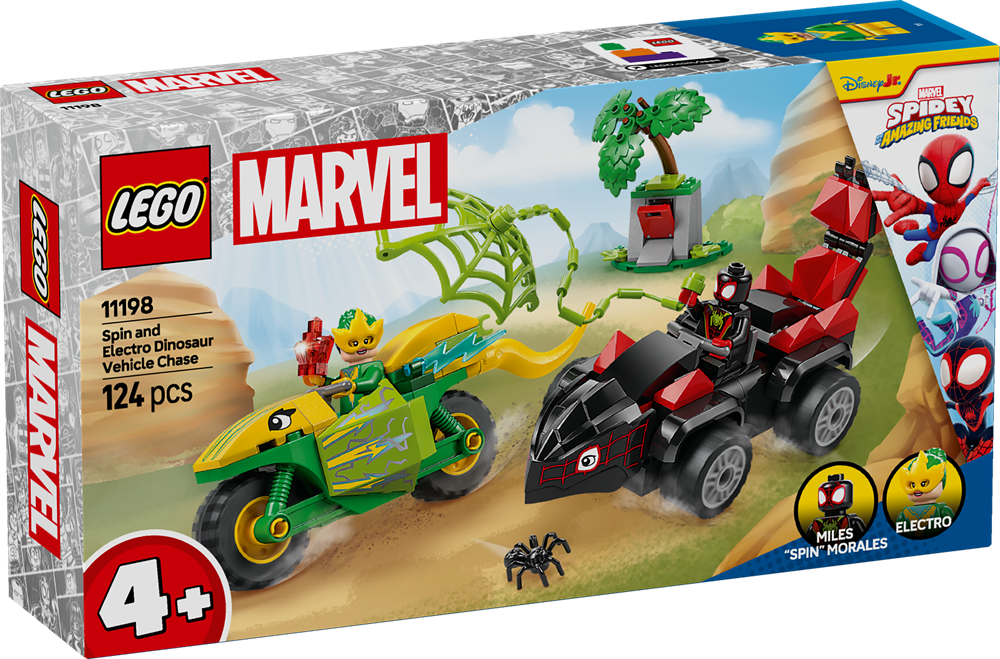 LEGO SPIDEY INSEGUIMENTO SUI DINO-VEICOLI DI SPIN ED ELECTRO 11198