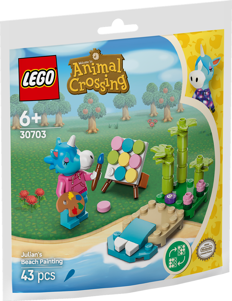 LEGO ANIMAL CROSSING GIULIANO DIPINGE SULLA SPIAGGIA 30703
