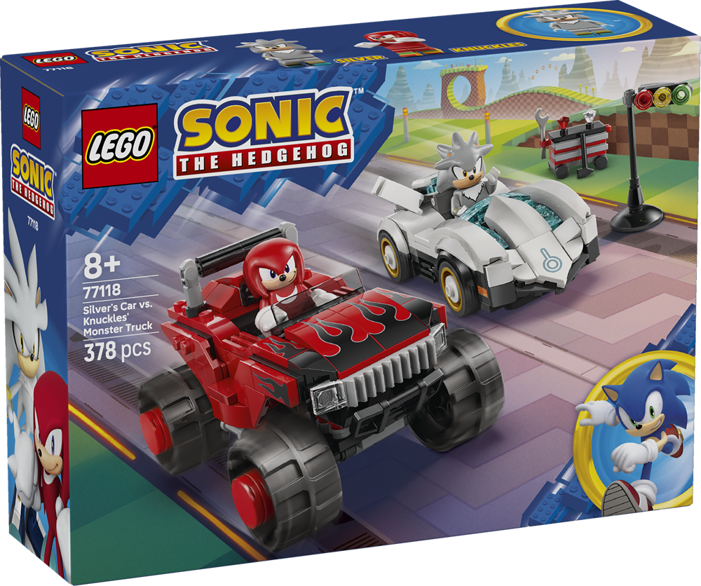 LEGO SONIC THE HEDGEHOG™ AUTO DI SILVER VS. MONSTER TRUCK DI KNUCKLES 77118