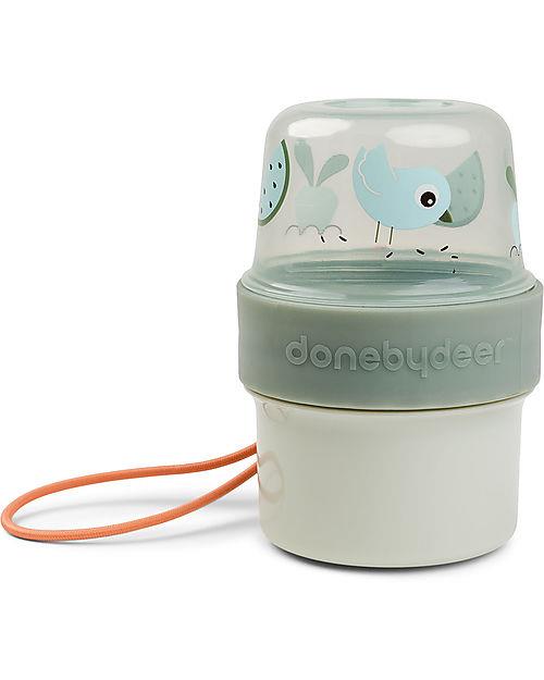 DONE BY DEER MINI CONTENITORI SNACK CON DUE SCOMPARTI - S BIRDEE VERDE