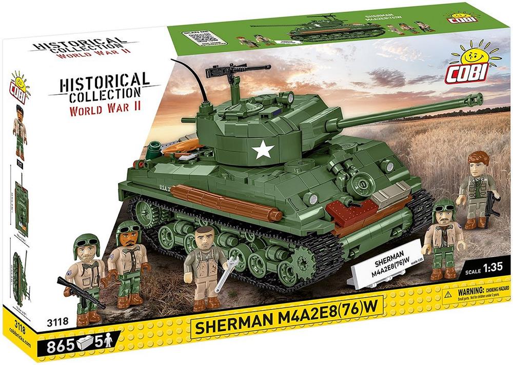 COBI HISTORICAL COLLECTION WWII SHERMAN M4A2E8(76)W 3118