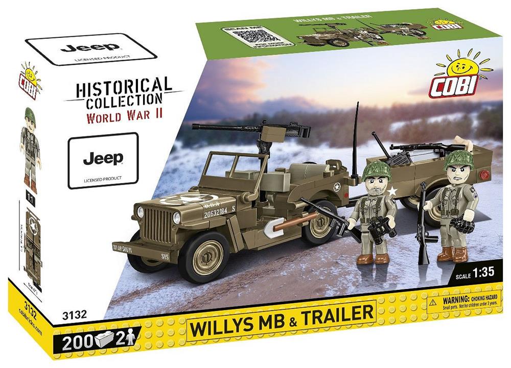 COBI HISTORICAL COLLECTION WWII WILLYS MB & TRAILER 3132