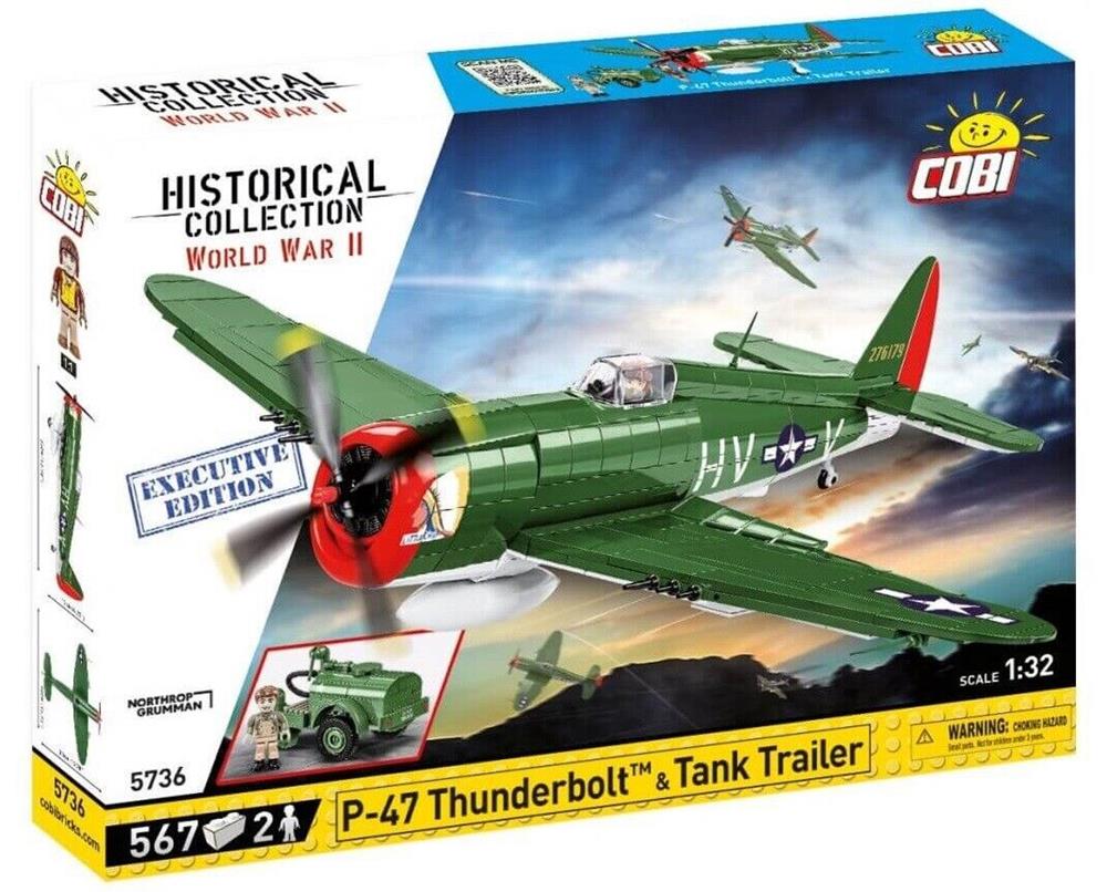 COBI HISTORICAL COLLECTION WWII P-47 THUNDERBOLT & TANK TRAILER - EXECUTIVE EDITION 5736