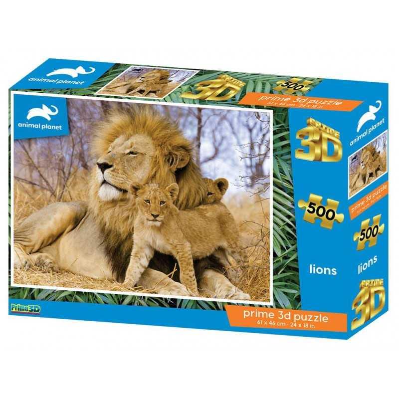PRIME 3D PUZZLE 3D LIONS 500 PZ ANIMAL PLANET