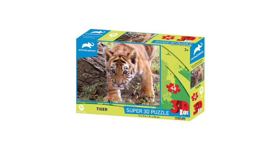 PRIME 3D SUPER PUZZLE 3D KIDS TIGRE 48PZ ANIMAL PLANET