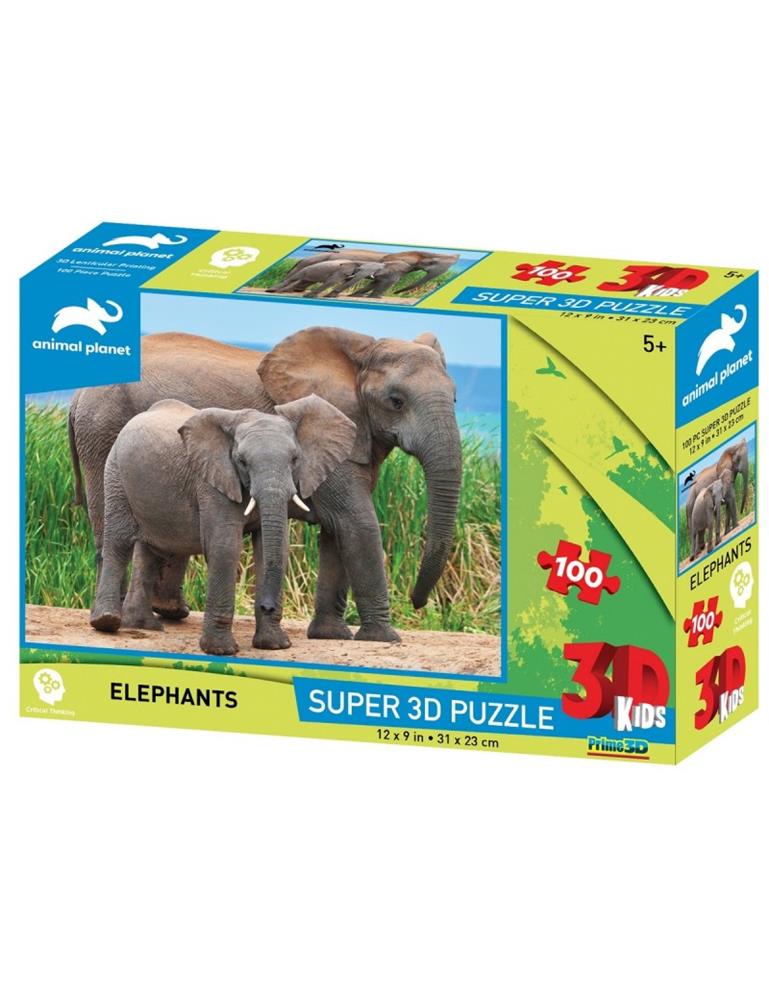 PRIME 3D PUZZLE 3D KIDS ELEFANTI 100PZ NATIONAL GEOGRAPHICS