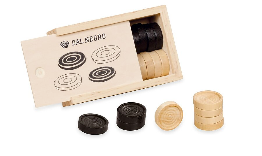 DAL NEGRO SET PEDINE DAMA CON SCATOLA IN LEGNO 32 MM 03541
