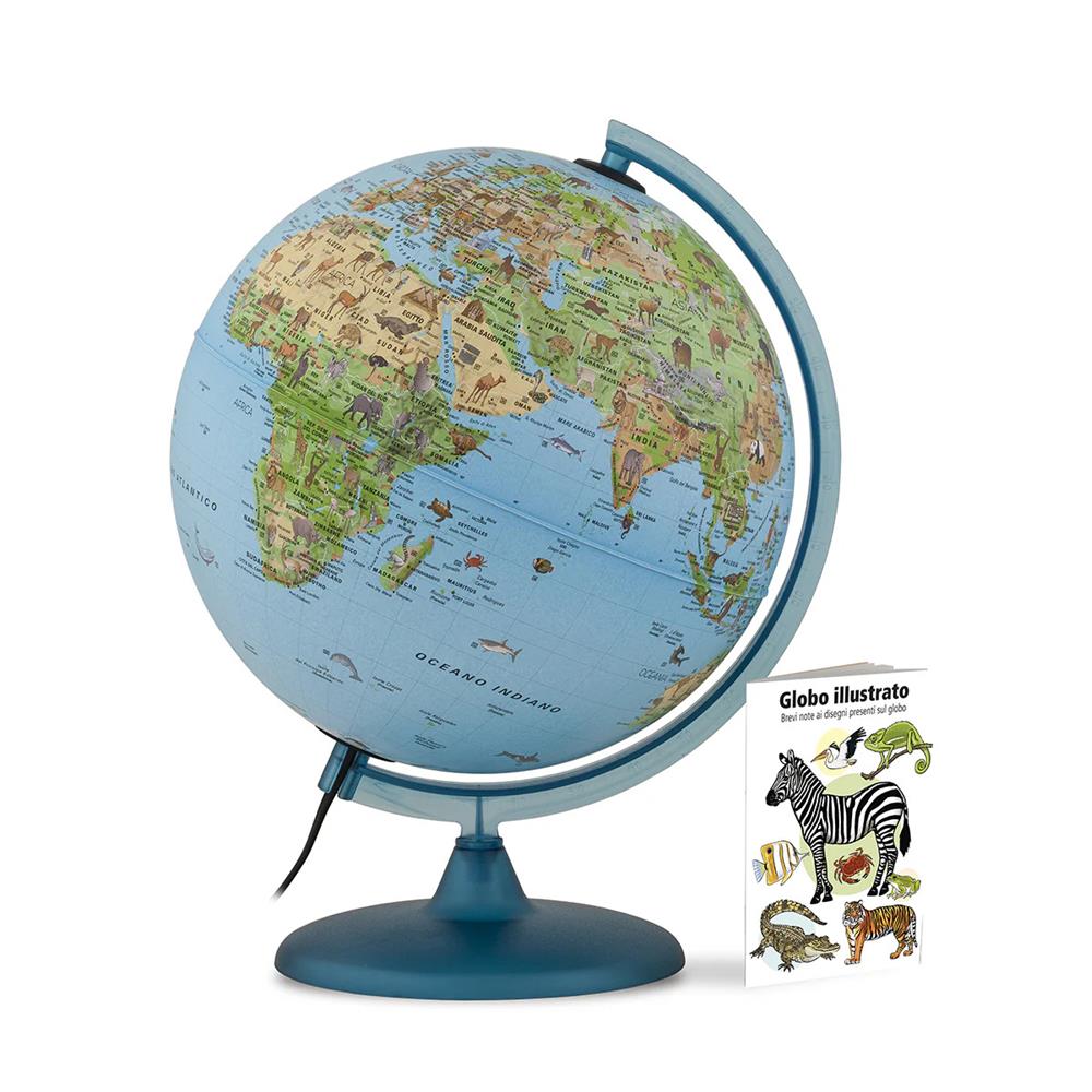 MAPPAMONDO GEOGRAFICO 25 CM SAFARI - ILLUMINATO E ILLUSTRATO