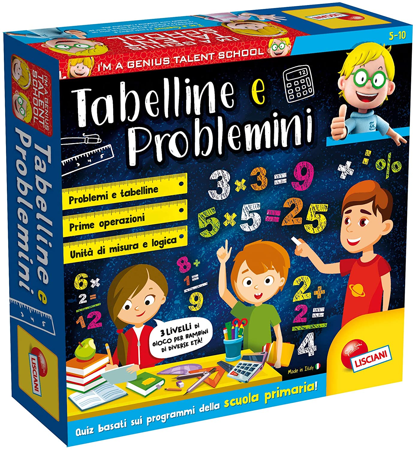 LISCIANI GIOCHI I M A GENIUS TABELLINE E PROBLEMINI 48885 GIOCHI DI CLEM