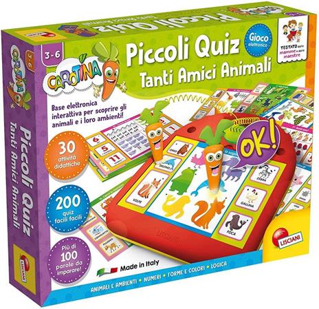 LISCIANI GIOCHI CAROTINA PICCOLI QUIZ TANTI AMICI ANIMALI NUOVA EDIZIONE 80021