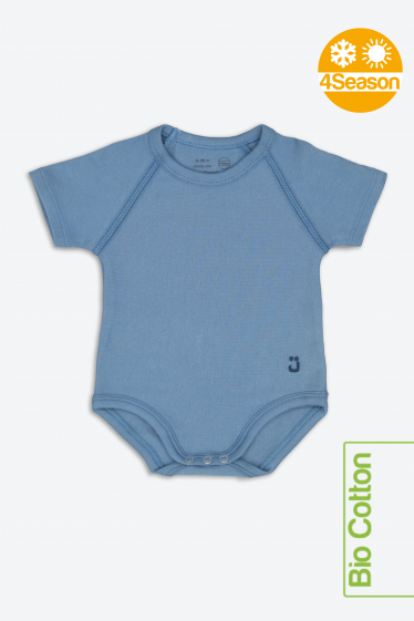 J BIMBI BODY NEONATO COTONE BIOLOGICO MEZZE MANICHE - BLU 12024