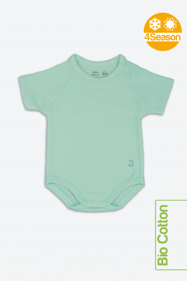 J BIMBI BODY NEONATO COTONE BIOLOGICO MEZZE MANICHE - VERDE ACQUA 12025