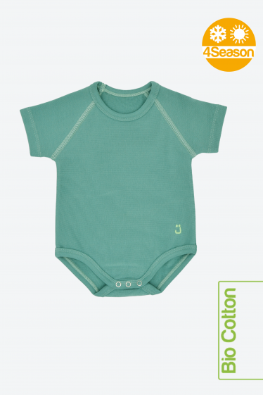 J BIMBI BODY NEONATO COTONE BIOLOGICO MEZZE MANICHE - PINO 12371