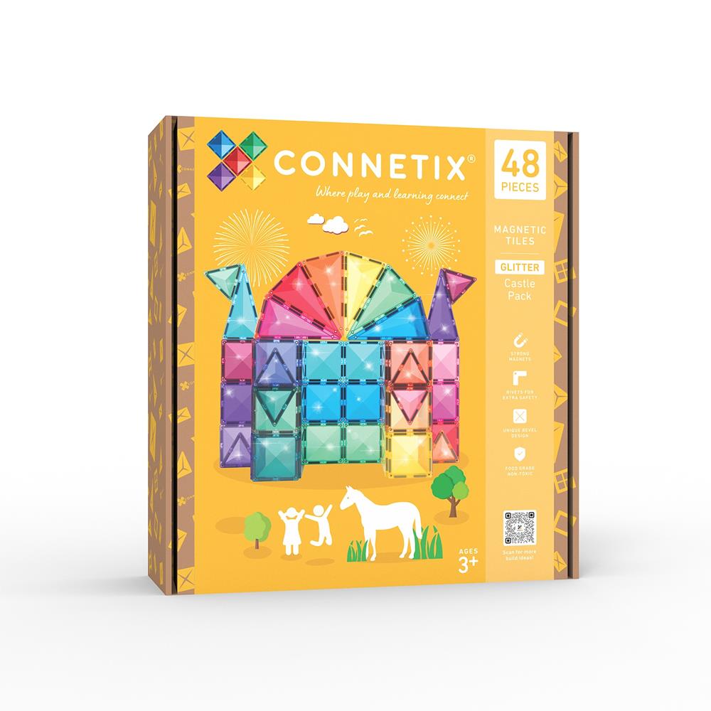 CONNETIX PANNELLI MAGNETICI SET GLITTER CASTEL 48 PZ